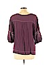 Solitaire 100% Rayon Purple 3/4 Sleeve Blouse Size 1X - photo 2