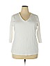 St. John's Bay 100% Cotton White 3/4 Sleeve T-Shirt Size 2X - photo 1