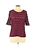 Ann Taylor LOFT 100% Cotton Burgundy Short Sleeve Top Size XL - photo 1