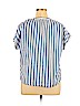 Point Sur 100% Cotton Blue Short Sleeve Blouse Size XL - photo 2