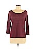 H&M 100% Linen Burgundy Long Sleeve T-Shirt Size M - photo 1