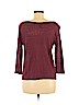 H&M 100% Linen Burgundy Long Sleeve T-Shirt Size M - photo 2