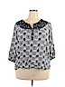 Skies Are Blue 100% Rayon Blue 3/4 Sleeve Blouse Size 2X - photo 1