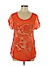 Yoana Baraschi 100% Polyester Orange Short Sleeve Blouse Size M - photo 1