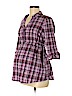 Oh Baby By Motherhood 100% Cotton Purple 3/4 Sleeve Button-Down Shirt Size M - photo 1