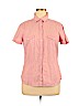 H&M L.O.G.G. 100% Cotton Pink Short Sleeve Button-Down Shirt Size 14 - photo 1