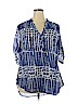 Unique Spectrum 100% Polyester Blue 3/4 Sleeve Blouse Size 2X - photo 1