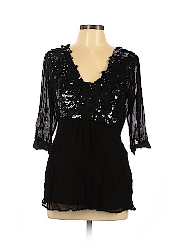 Hannah Jo Long Sleeve Silk Top (view 1)