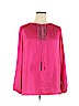 Lane Bryant 100% Polyester Pink Long Sleeve Blouse Size 14 - 16 Plus - photo 1