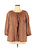 Ulla Popken 100% Cotton Brown 3/4 Sleeve Blouse Size 16 - 18 Plus - photo 1