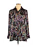 Etcetera 100% Silk Black Long Sleeve Silk Top Size 14 - photo 1