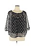 Elle 100% Polyester Black 3/4 Sleeve Blouse Size XL - photo 1