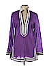 Tory Burch 100% Cotton Purple Long Sleeve Blouse Size 12 - photo 1