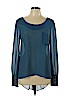 Double Zero 100% Polyester Blue Long Sleeve Blouse Size L - photo 1