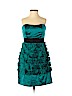 Phoebe Couture 100% Silk Teal Cocktail Dress Size 4 - photo 1