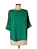 Ann Taylor LOFT 100% Polyester Green Short Sleeve Blouse Size M - photo 1