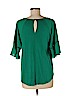 Ann Taylor LOFT 100% Polyester Green Short Sleeve Blouse Size M - photo 2