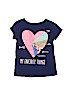 Carter's 100% Cotton Hearts Graphic Blue Short Sleeve T-Shirt Size 5T - photo 1