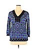 Style&Co 100% Nylon Blue 3/4 Sleeve Top Size XL - photo 1