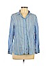 H&M 100% Viscose Blue Long Sleeve Button-Down Shirt Size 12 - photo 1
