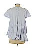 Zara 100% Cotton Blue Short Sleeve Blouse Size XS - photo 2