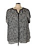 Ava & Viv 100% Polyester Black Short Sleeve Blouse Size 3X - photo 1