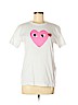 Play Comme Des Garçons 100% Cotton White Short Sleeve T-Shirt Size L - photo 1