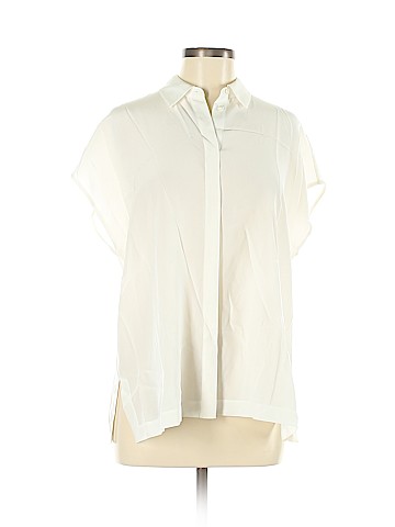 Vince. Short Sleeve Silk Top (view 1)