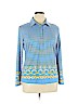 J. McLaughlin Blue 3/4 Sleeve Button-Down Shirt Size XL - photo 1