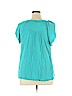 Shyanne 100% Rayon Teal Short Sleeve Top Size XL - photo 2
