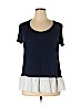 Hannah Blue Short Sleeve Top Size XL - photo 1