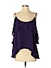 Nicole Miller Artelier 100% Silk Purple Short Sleeve Silk Top Size S - photo 1
