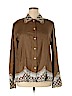Dana Buchman 100% Linen Brown Long Sleeve Button-Down Shirt Size 16 - photo 1