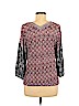 Lucky Brand 100% Viscose Burgundy 3/4 Sleeve Top Size M - photo 2