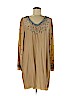 Mark + James by Badgley Mischka 100% Silk Tan Casual Dress Size L - photo 1