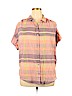 Caslon 100% Cotton Tan 3/4 Sleeve Button-Down Shirt Size XL - photo 1