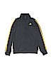 Adidas 100% Polyester Stripes Gray Track Jacket Size 10 - 12 - photo 1