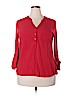 Merona 100% Rayon Red Long Sleeve Button-Down Shirt Size XXL - photo 1