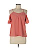 Paper Crane 100% Polyester Pink Short Sleeve Blouse Size M - photo 1