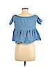 Forever 21 100% Cotton Blue Short Sleeve Blouse Size M - photo 2