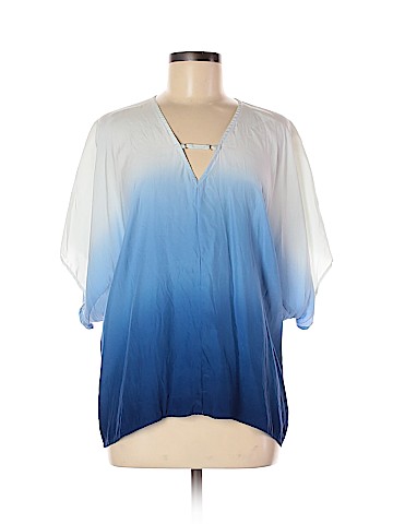 Ecru Short Sleeve Silk Top (view 1)