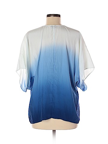Ecru Short Sleeve Silk Top (view 2)