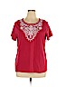 Croft & Barrow 100% Cotton Red Short Sleeve Top Size 1X - photo 1