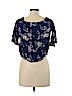 SO 100% Rayon Blue Short Sleeve Blouse Size L - photo 2