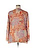 Lane Bryant 100% Polyester Orange 3/4 Sleeve Blouse Size 22 - 24 Plus - photo 2
