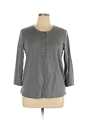 Jones New York Signature 3/4 Sleeve Henley (view 1)