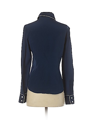 Pink Tartan Long Sleeve Silk Top (view 2)