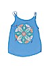 Roxy 100% Cotton Graphic Blue Tank Top Size 8 - photo 1