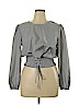 Xhilaration Gray Long Sleeve Blouse Size XL - photo 1