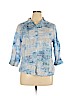 Chico's Blue 3/4 Sleeve Button-Down Shirt Size XL (3) - photo 1